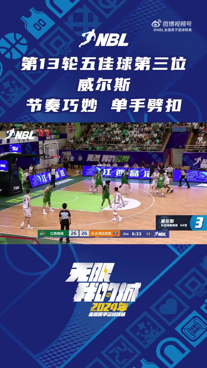 NBL常规赛第十三轮五佳球第三位：威尔斯节奏变换 单手劈扣